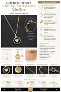 Golden Heart Crystal Medallion Necklace