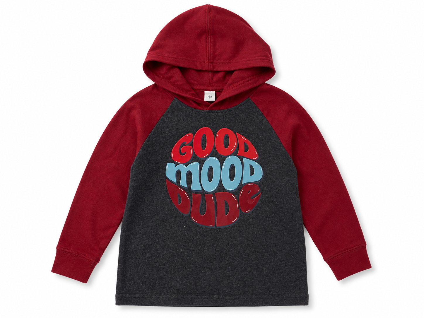 Boys “Good Mood Dude” Hooded Shirt