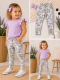 Lavender Camo Stretch Jeggings for Toddler Girls
