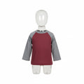 Toddler Boys LS Tee Burgundy An Green