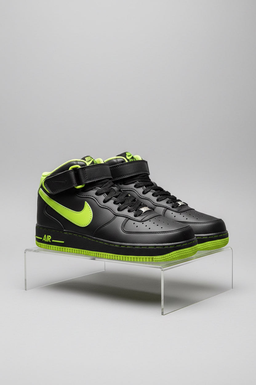 Men's Tennis Shoes Black An Green Air Force 1