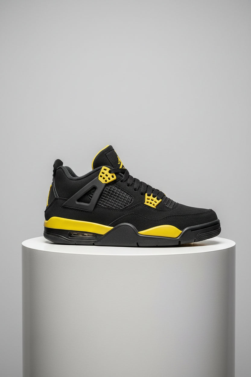 Men's Black An Yellow Jordan 4