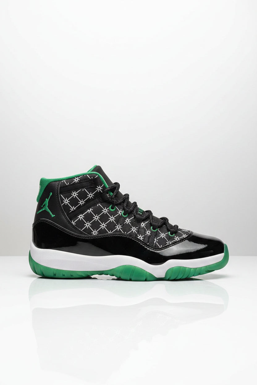 Men's Black Green An White Jordans