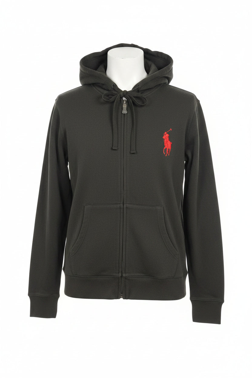 Men's Black Polo Fleece Jacket