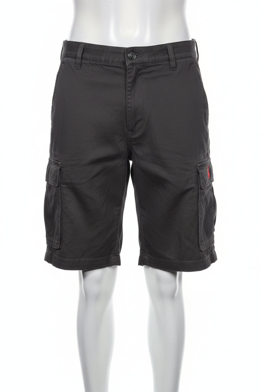 Men's Black Polo Shorts (Red Emblem)