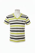 Men's Black White Green An Grey Polo Shirt