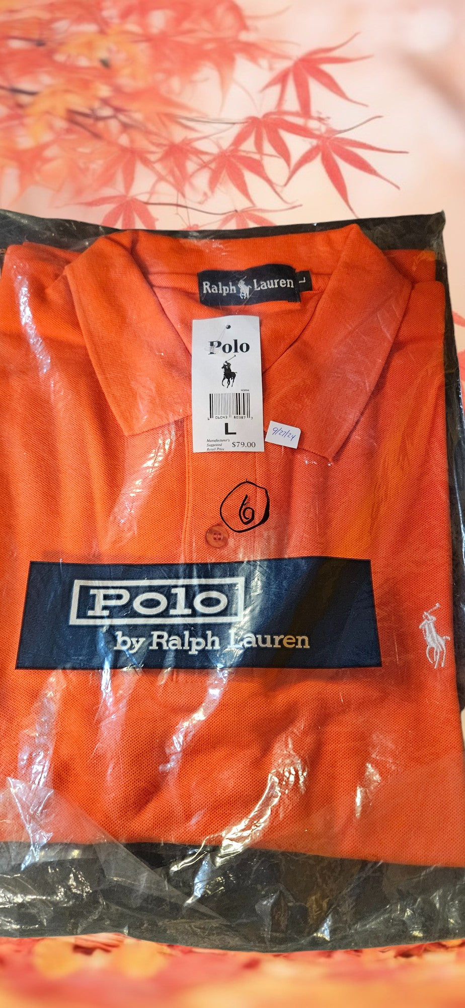Men's Dark Orange Polo Shirt (White Emblem)