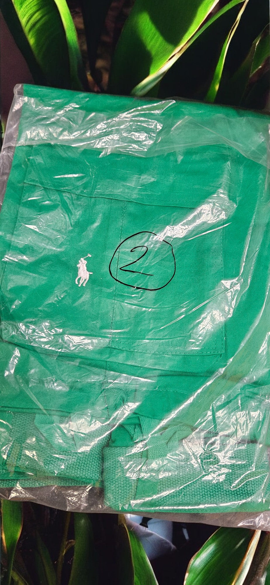 Men's Dark Green Polo Shorts (White Emblem)