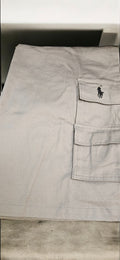 Men's Light Grey Polo Shorts (Black Emblem)