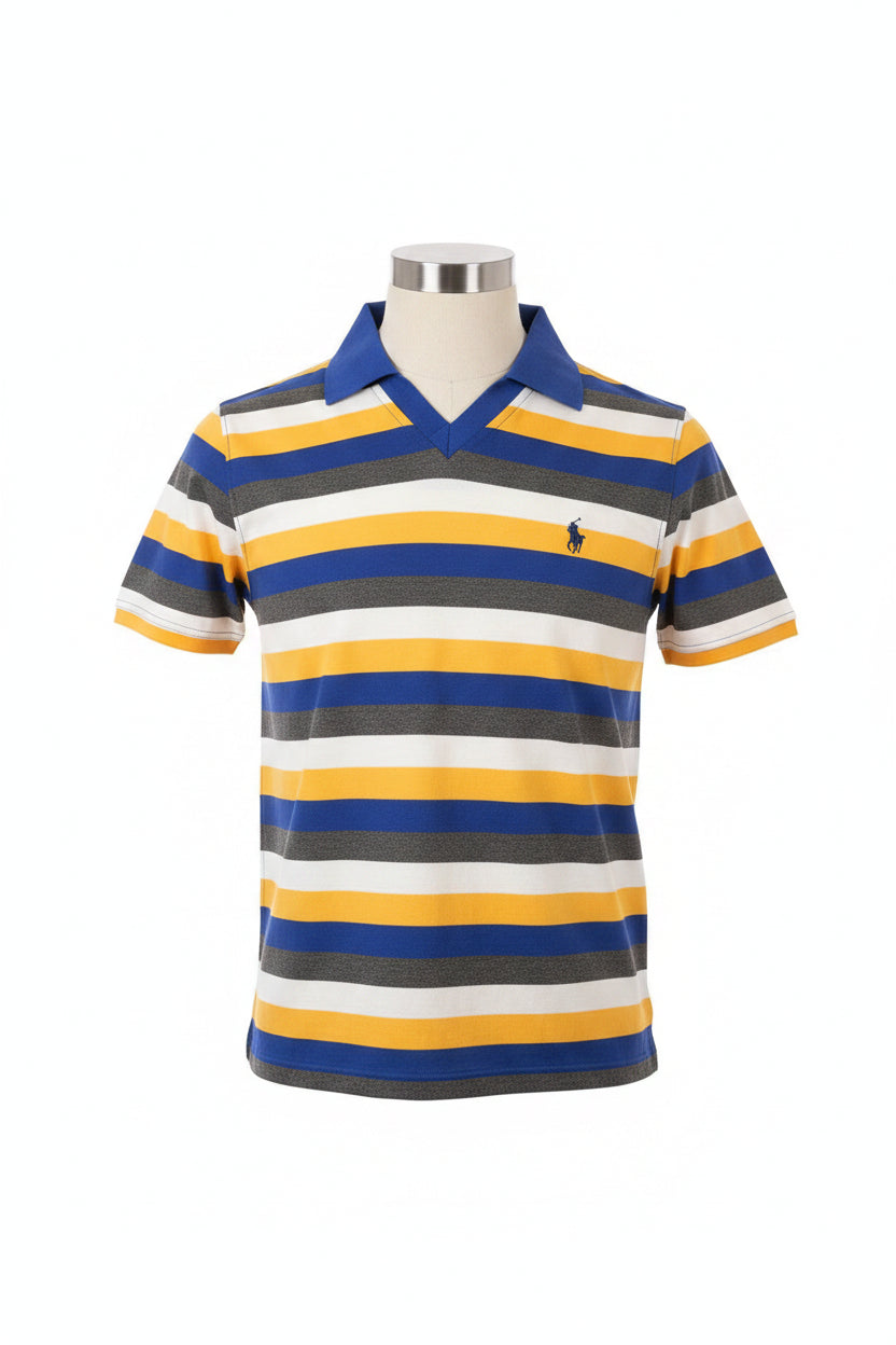 Men's Orange Blue White An Grey Polo Shirt