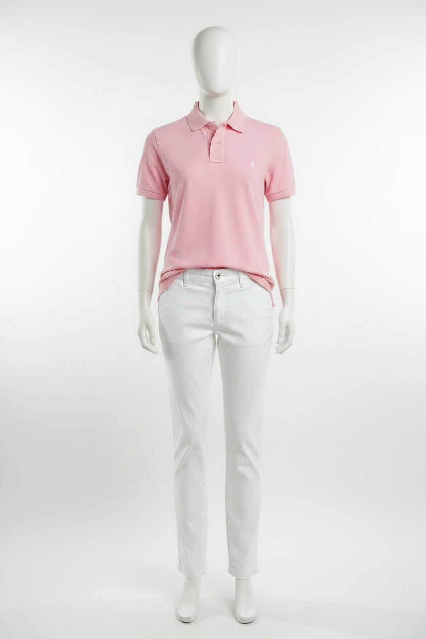 Men's Pink Polo Shirt (White Emblem)