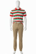 Men's Red Green An White Polo Shirt