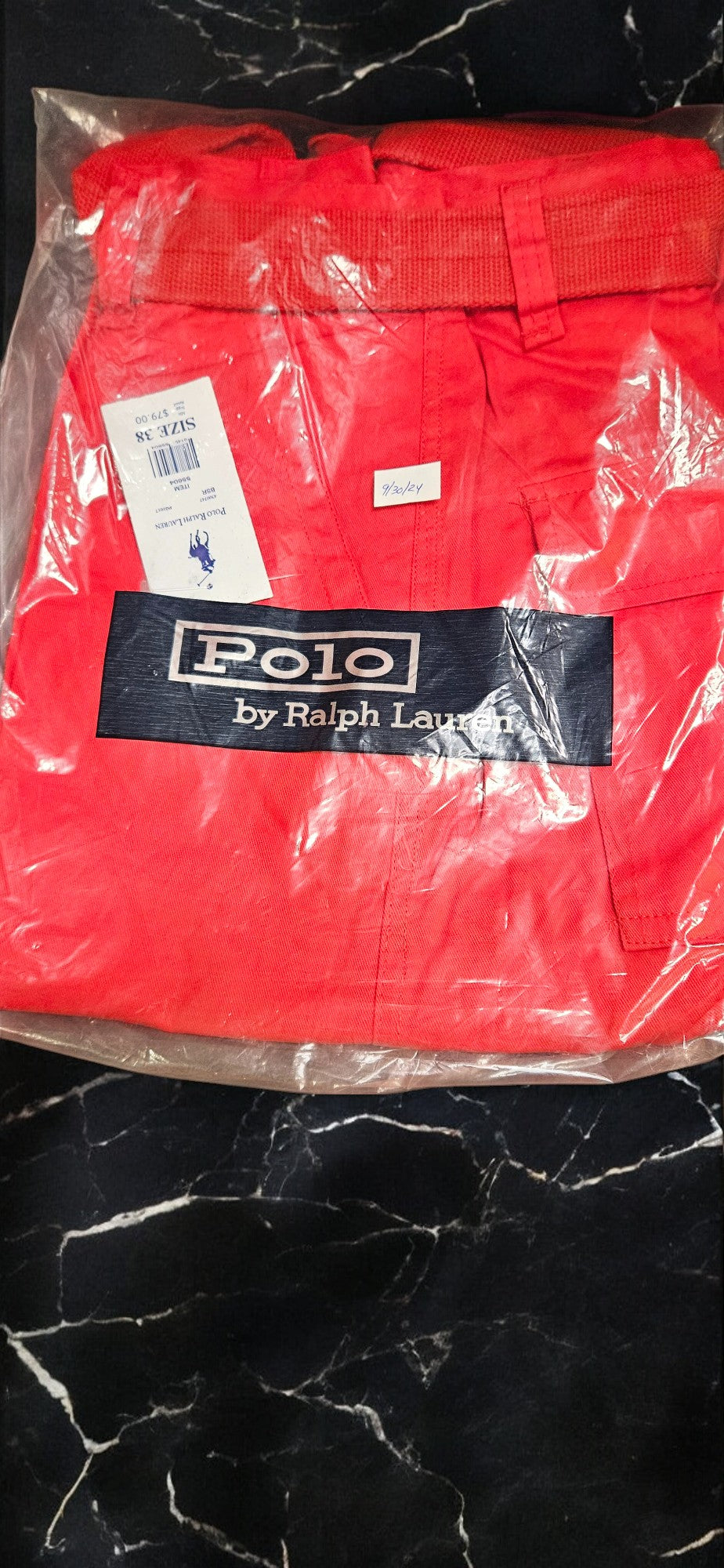 Men's Red Polo Shorts (White Emblem)