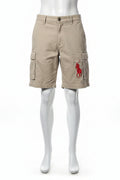 Men's Tan Polo Shorts (Red Emblem)
