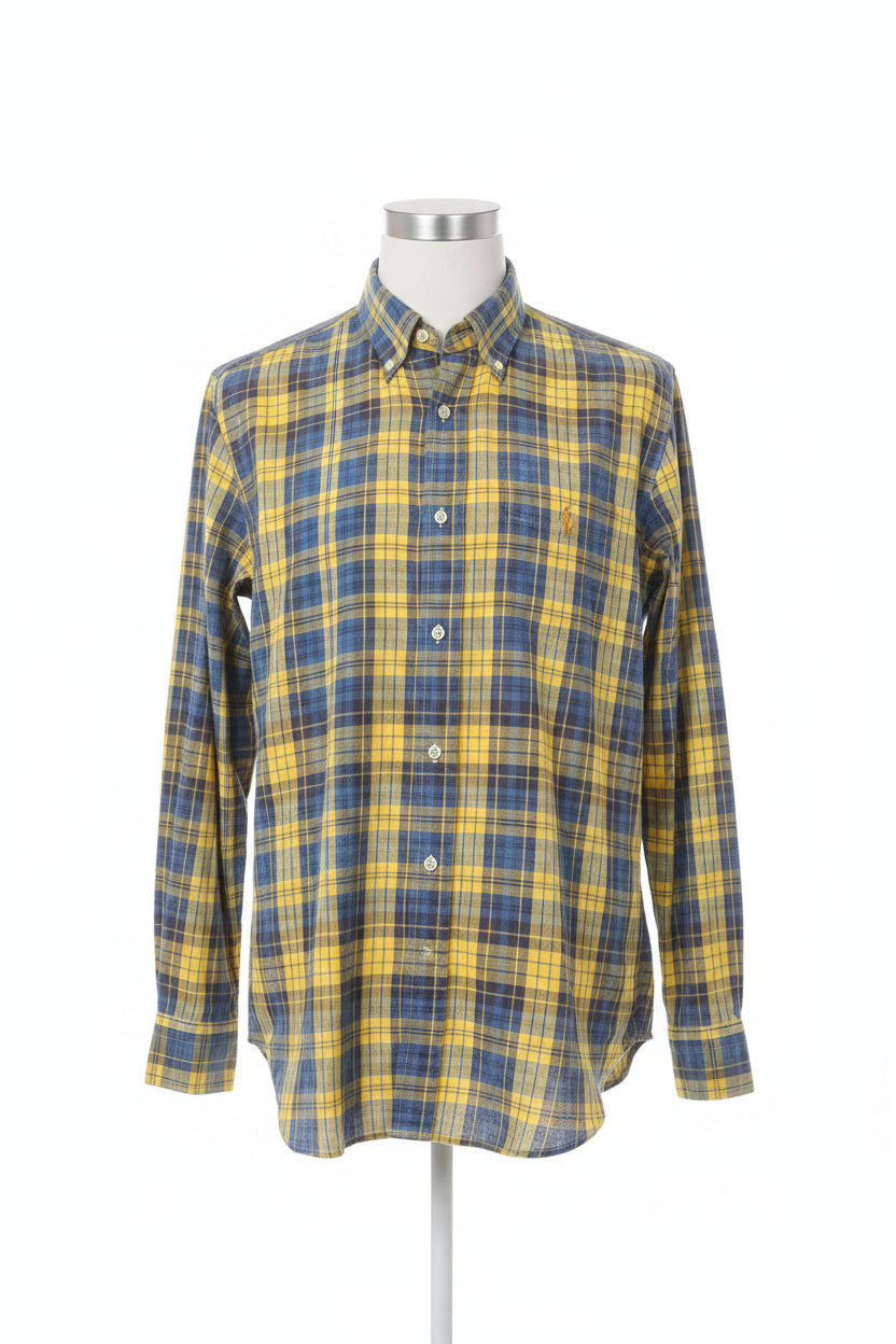 Men's Yellow Checker Polo Shirt
