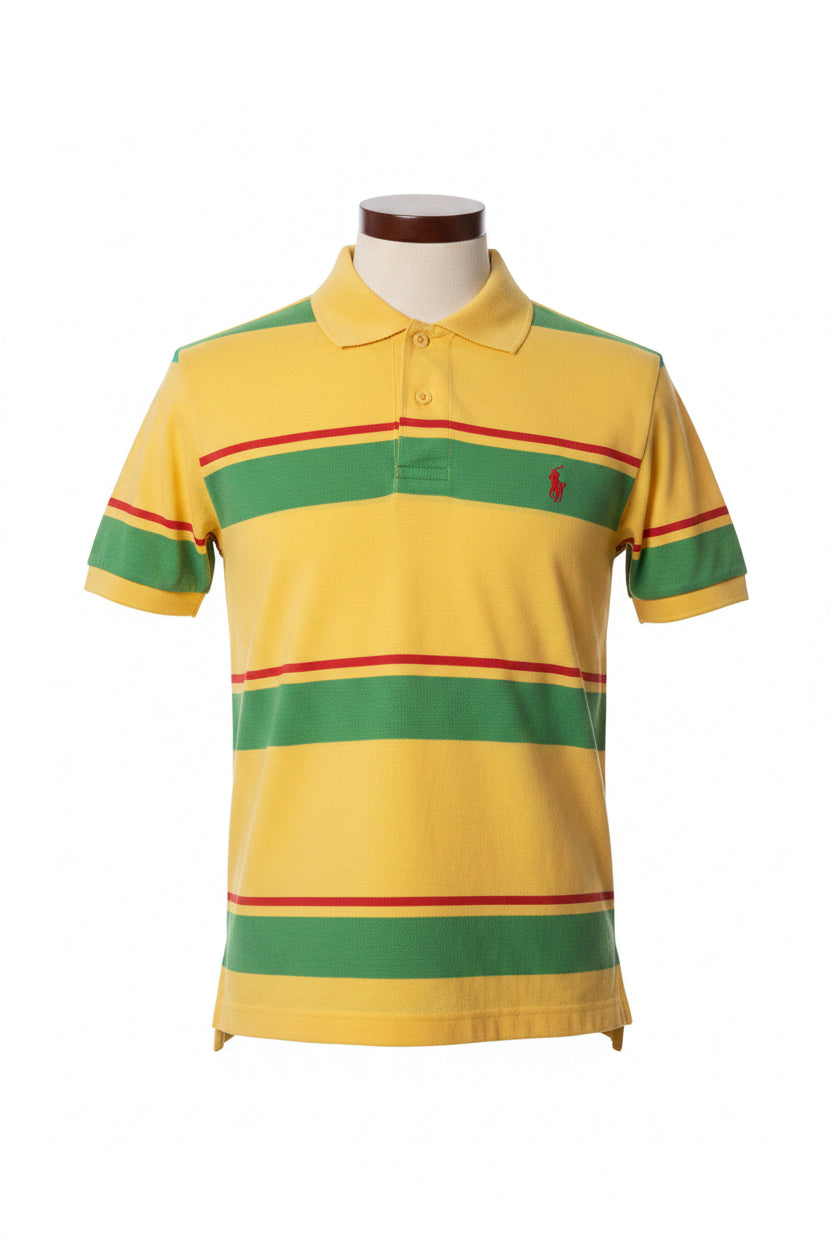Men's Yellow Green An Red Polo Shirt