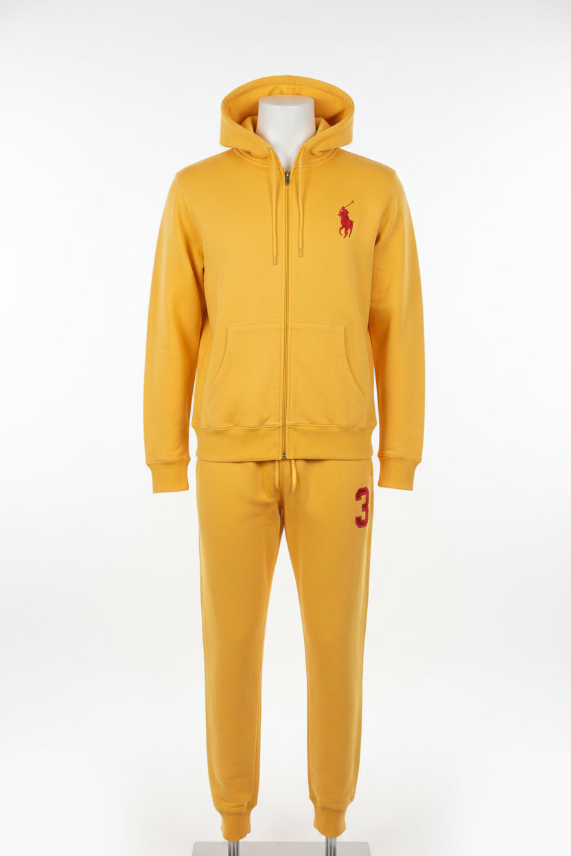 Men's Yellow Polo Sweat Suit