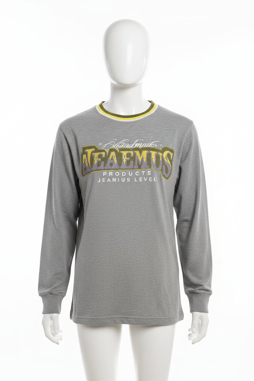 Men's Akademiks Long Sleeve Shirt (Green Yellow Grey An White)