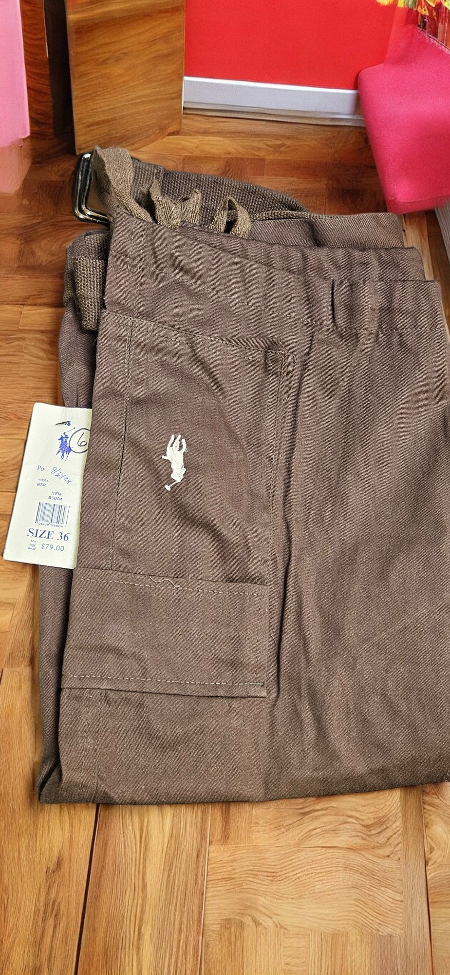 Men's Dark Brown Polo Shorts (White Emblem)