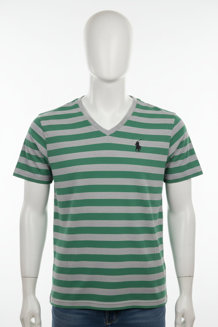 Men's Green An Grey Polo Shirt (White Emblem)