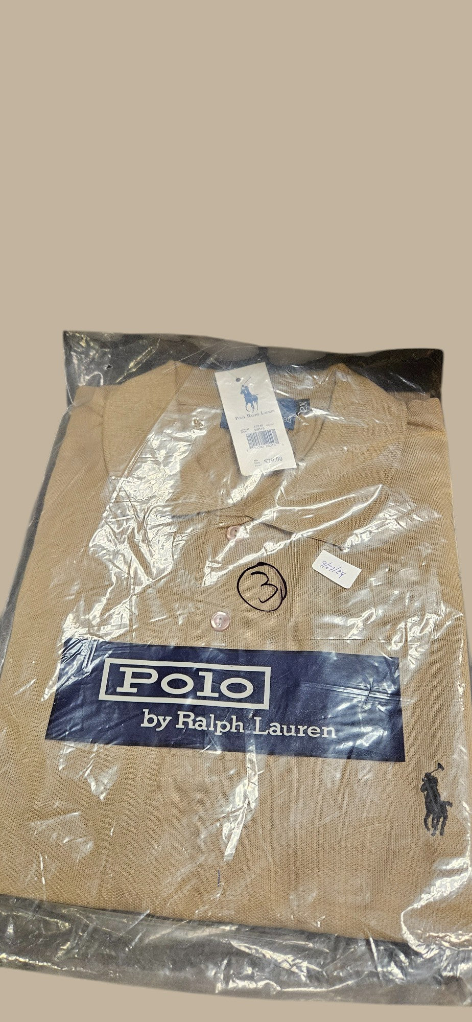 Men's Light Brown Polo Shirt (Black Emblem)