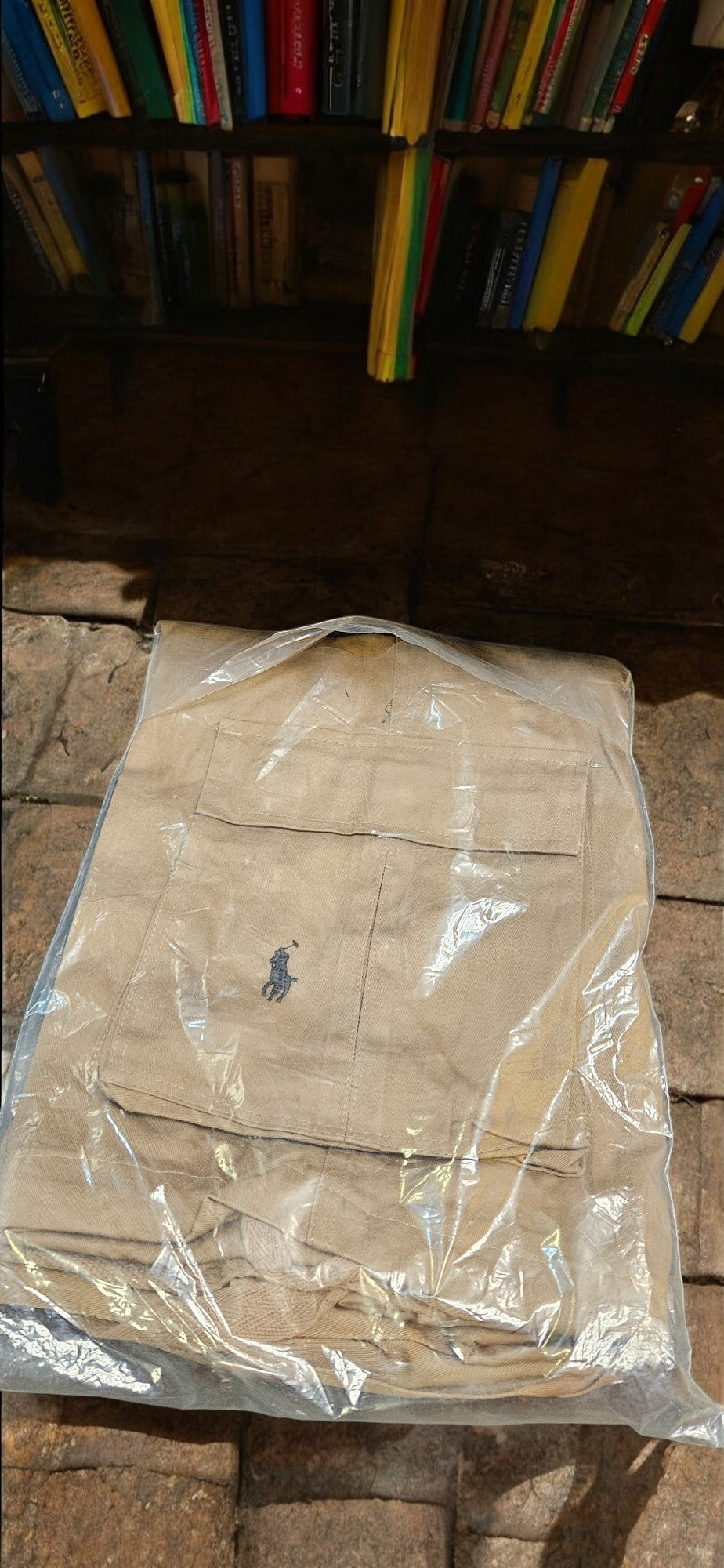 Men's Light Brown Polo Shorts (Black Emblem)