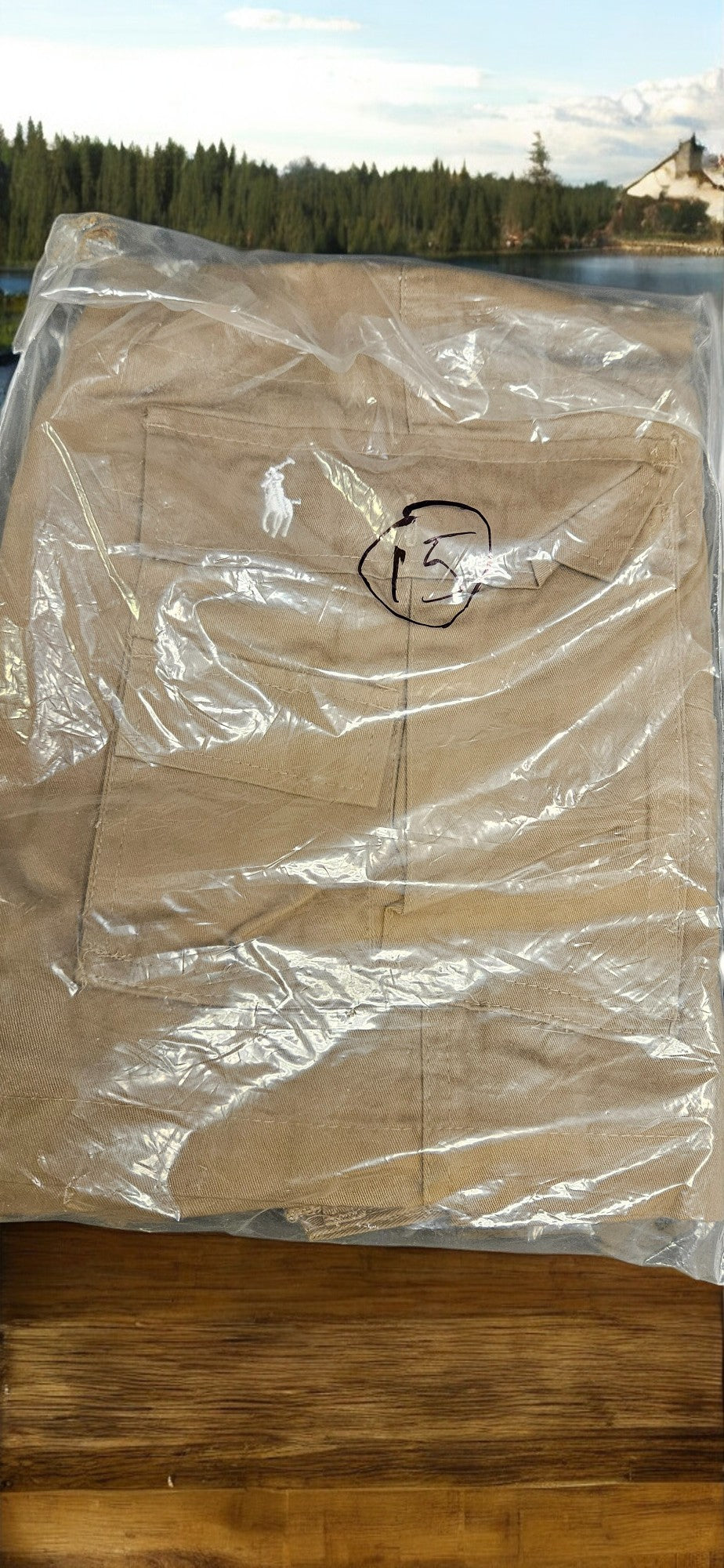 Men's Light Brown Polo Shorts (White Emblem)
