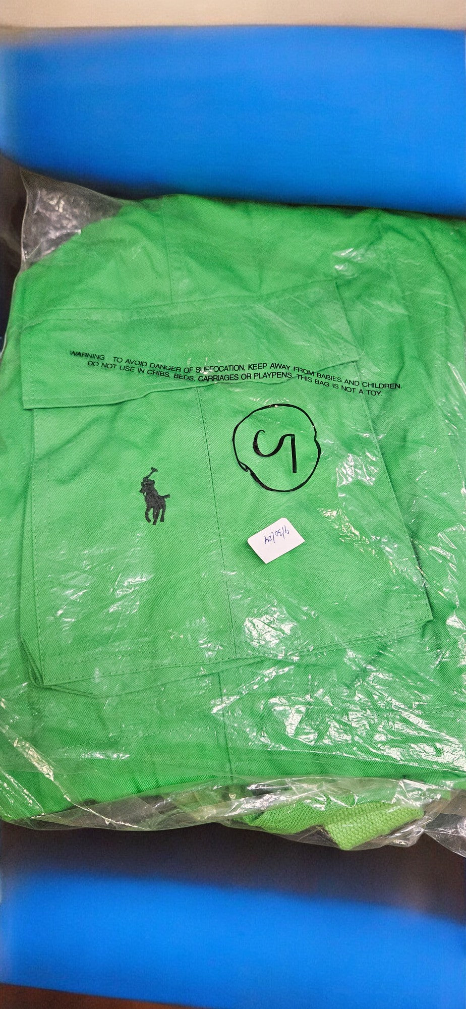 Men's Light Green Polo Shorts (Black Emblem)