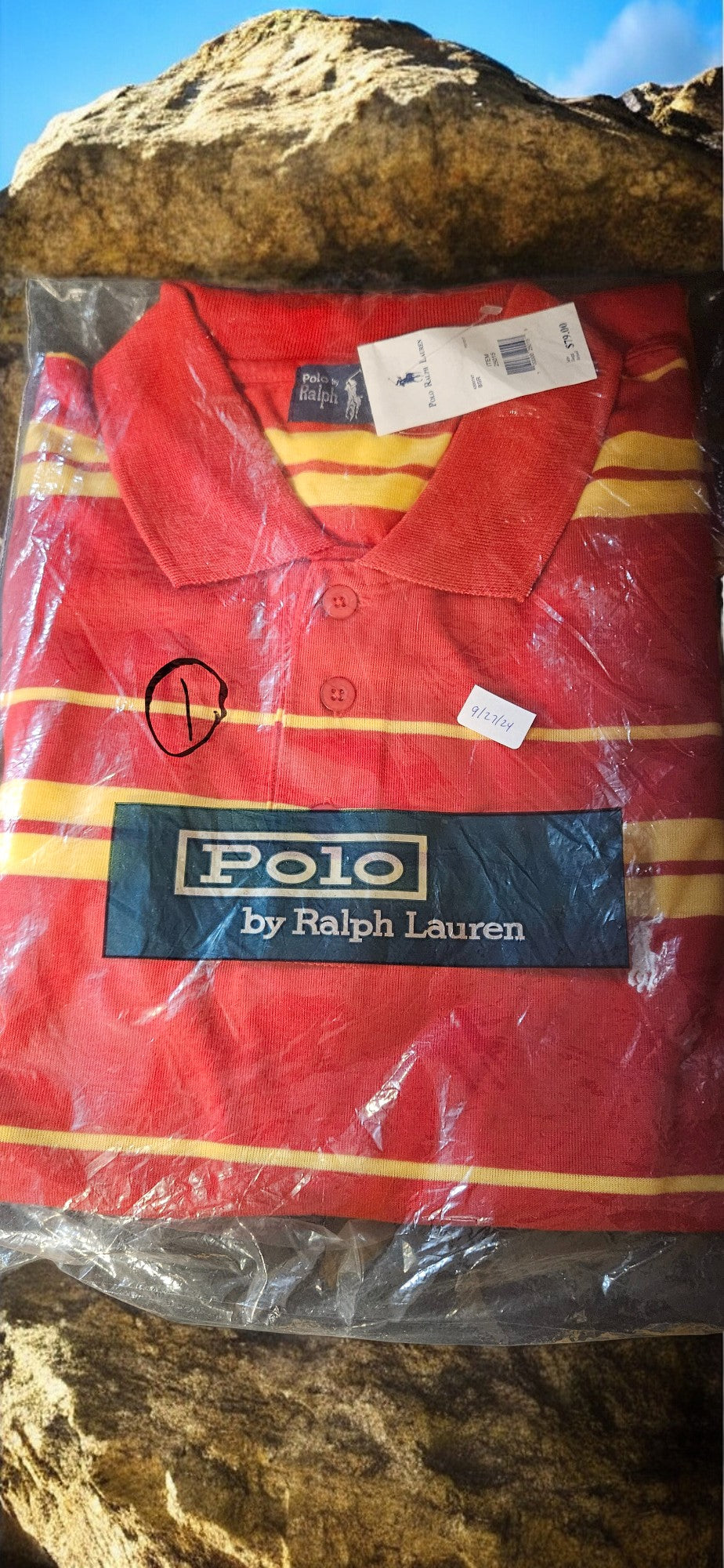 Men's Red An Yellow Polo Shirt (White Emblem)