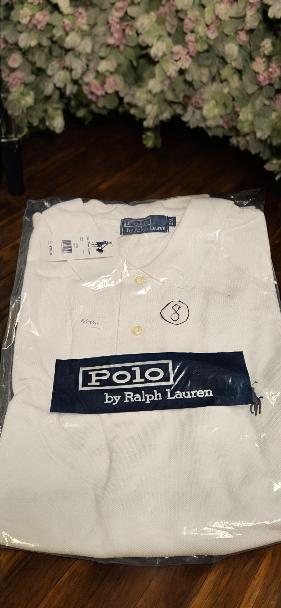 Men's White Polo Shirt (Black Emblem)