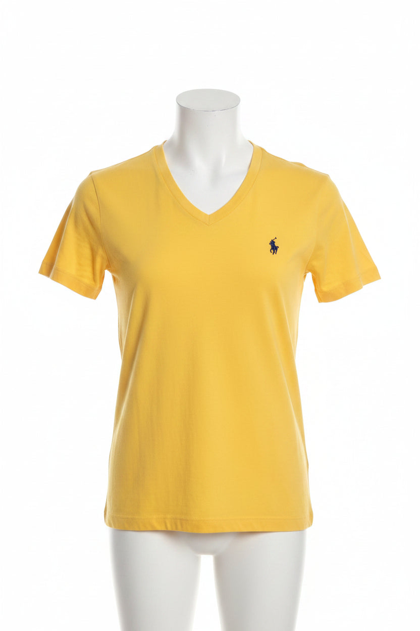 Ladies Yellow Polo Shirt (Black Emblem)
