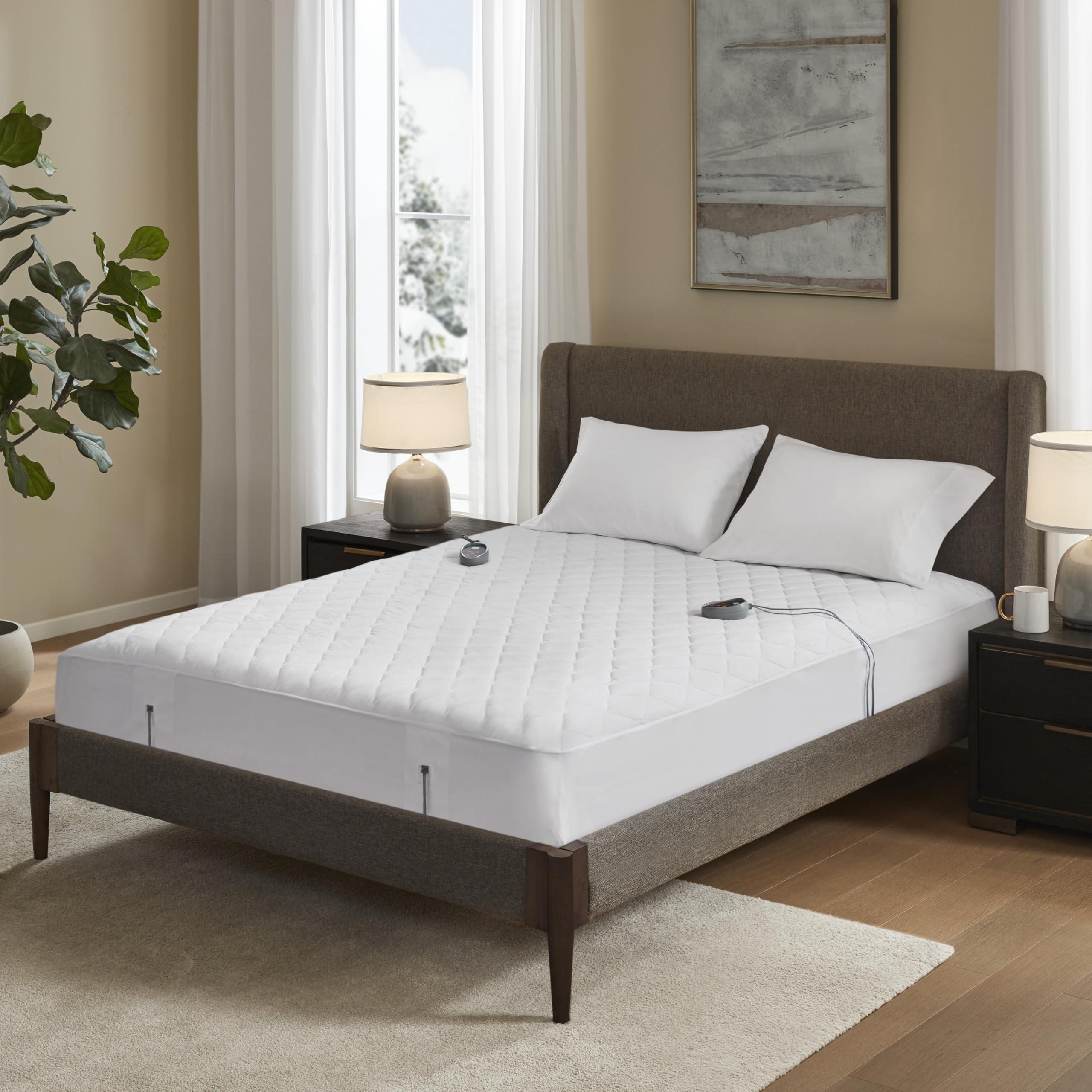 Beautyrest Heated Mattress Pad| Dual Zone Electric Mattress Cover with 2 Controllers