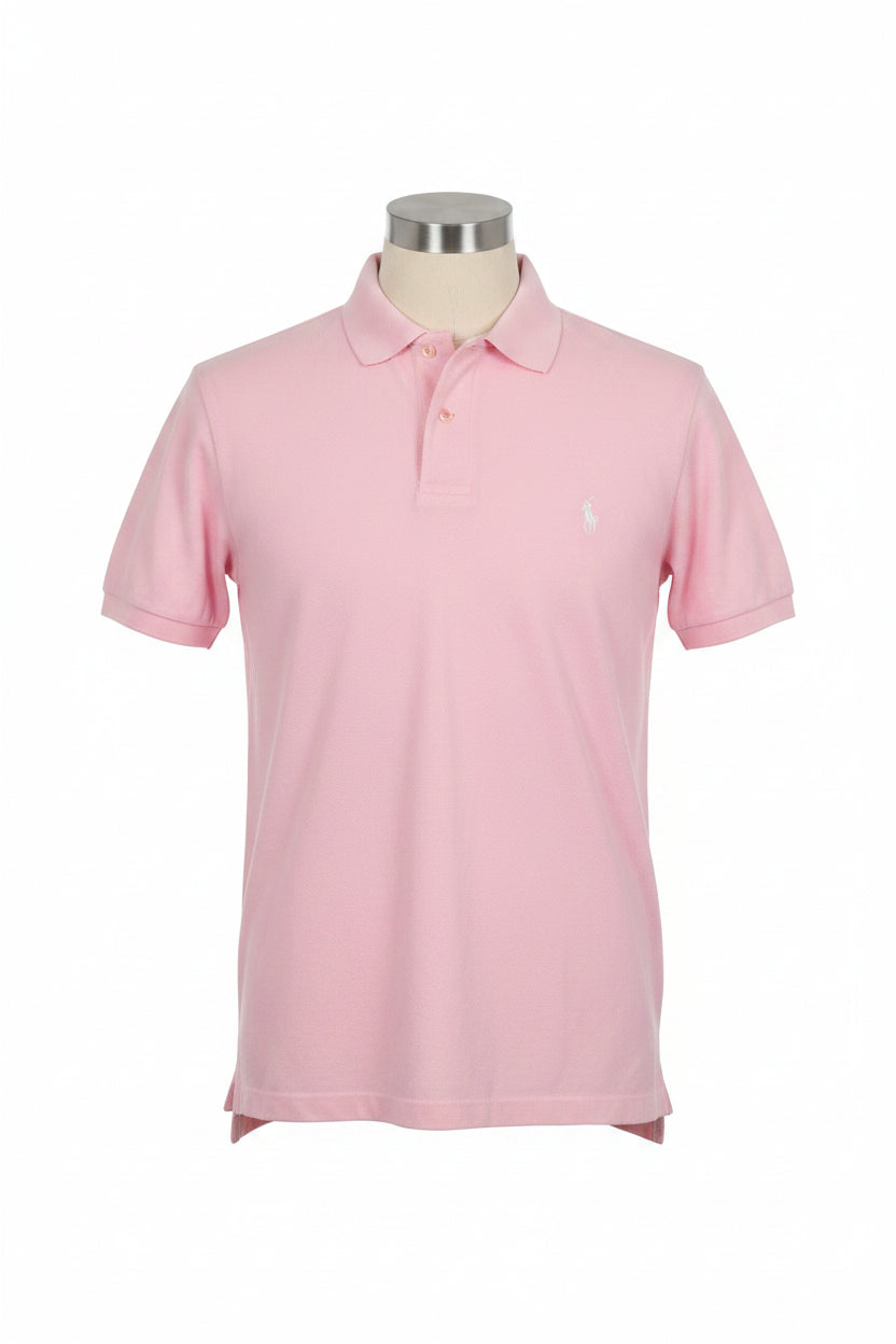 Men's Light Pink Polo Shirt (White Emblem)