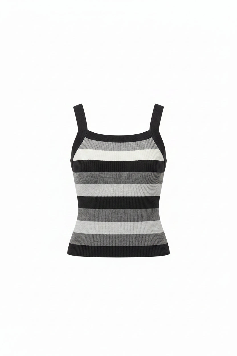 Men's Black An White Polo Tank Top