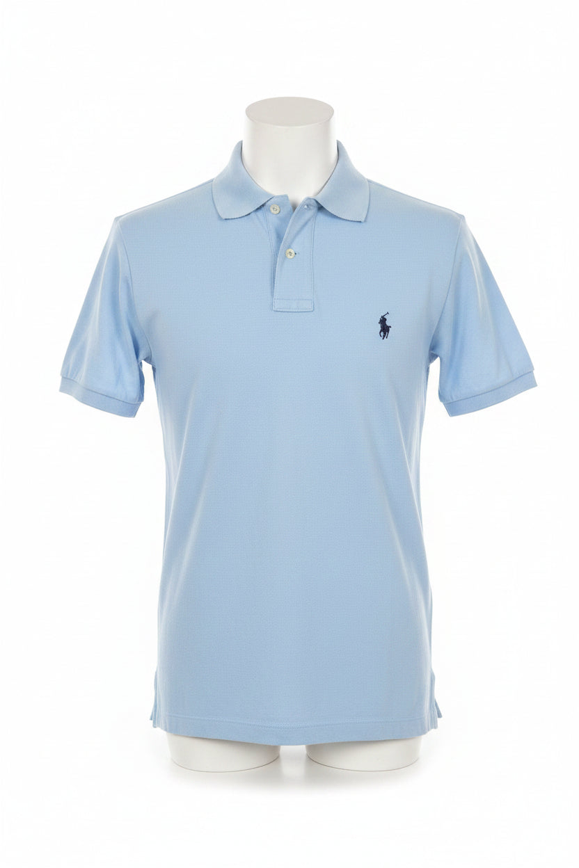 Men's Light Blue Polo Shirt (Black Emblem)