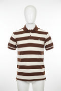 Men's Brown An White Stripes Polo Shirt