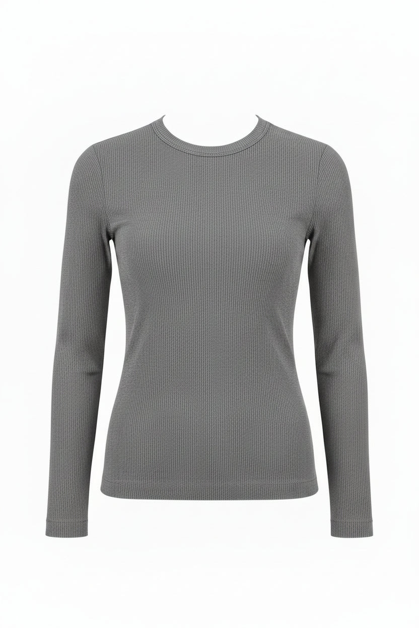 Ladies Grey Long Sleeve Shirt (YI Tong)